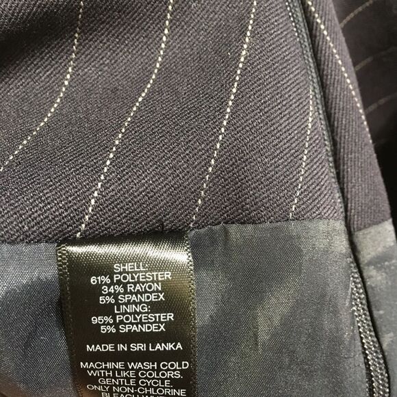 EXPRESS PIN STRIPED NAVY BLUE PENCIL SKIRT NWT CAREER WEAR 12 - Picture 11 of 15